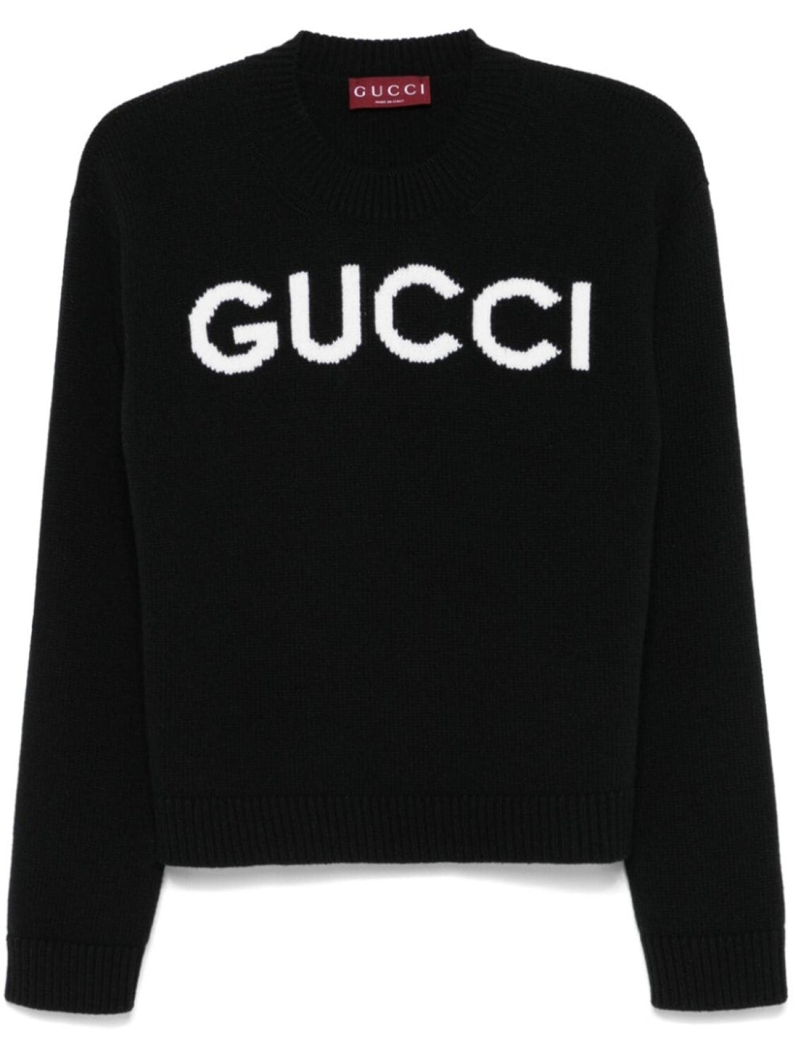 Gucci шерстяной свитер с интарсией и логотипом, черный