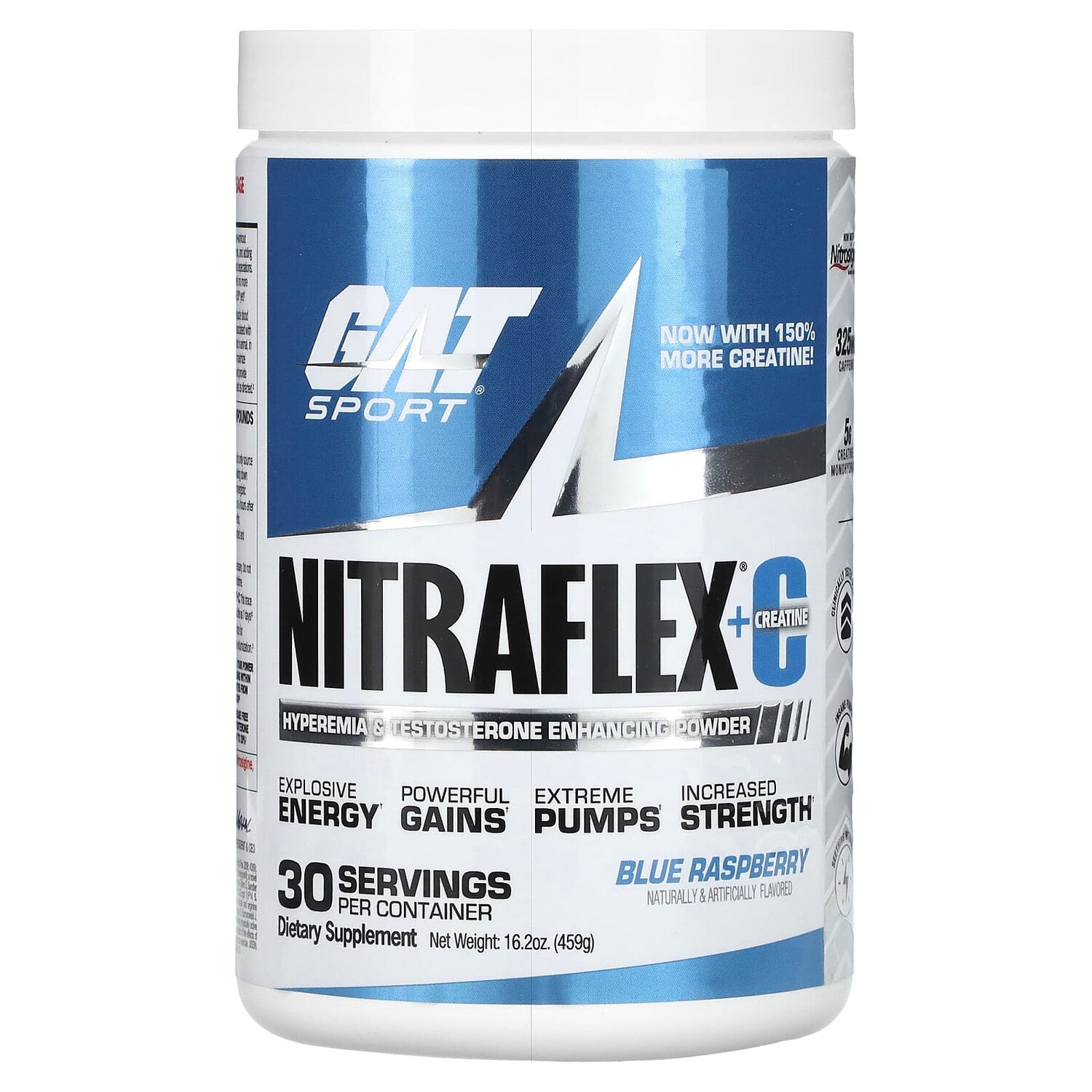 

Sport, NITRAFLEX + креатин, голубая малина, 459 г (16,2 унции), GAT