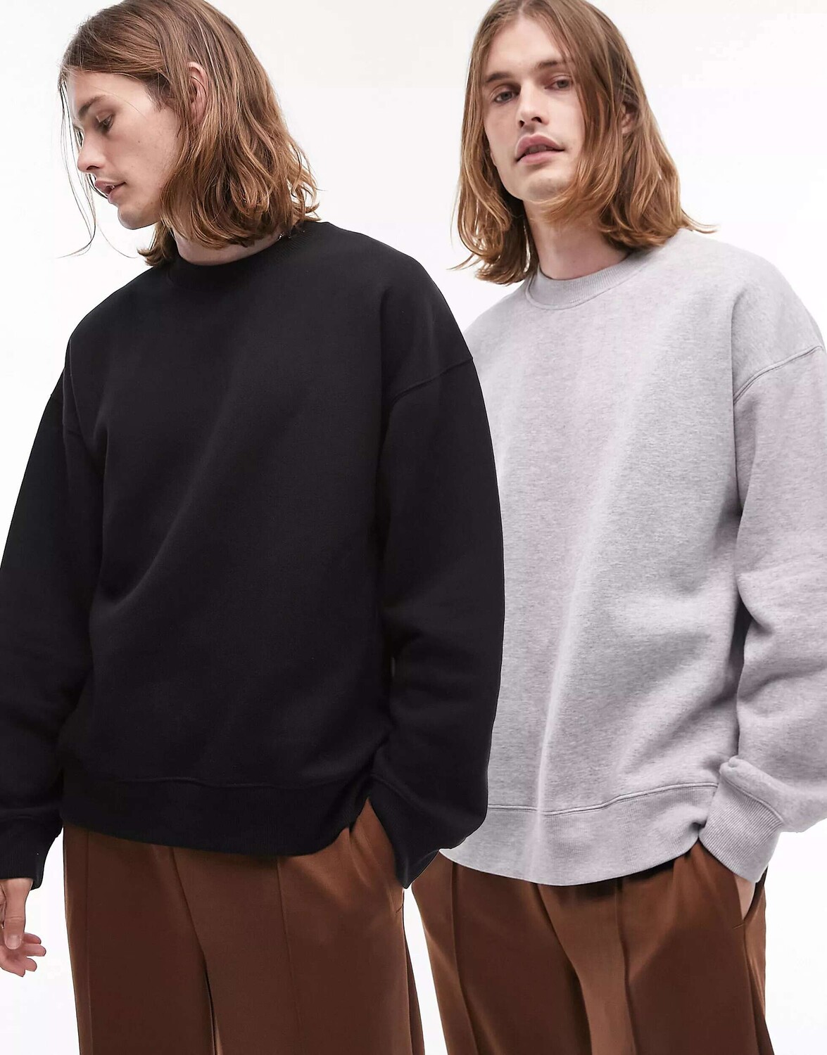 

Пара больших свитшотов Topman черного и серого цвета, Черный