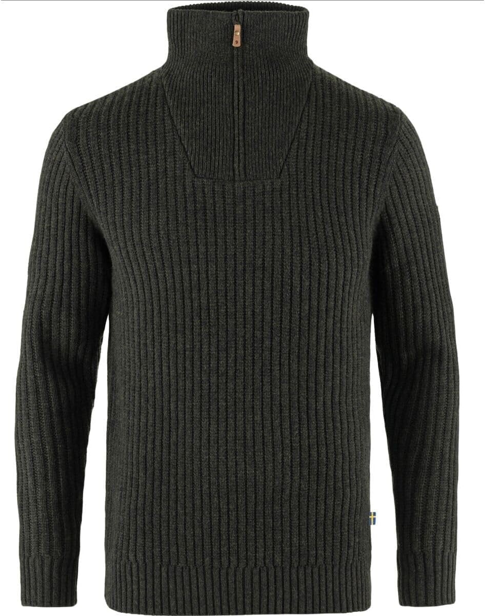 

Свитер Ovik 1/2 Zip Knit Fjällräven, цвет Dark Olive