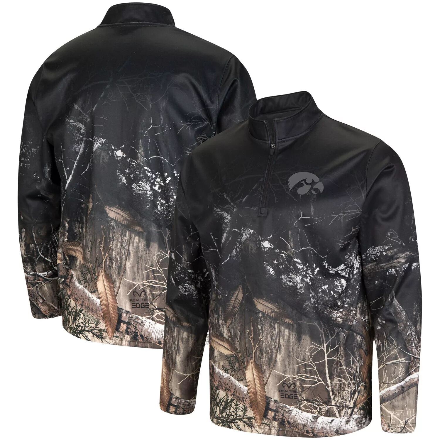 

Мужская черная/Realtree Camo Iowa Hawkeyes Big & Tall Creek куртка с молнией четверть Colosseum