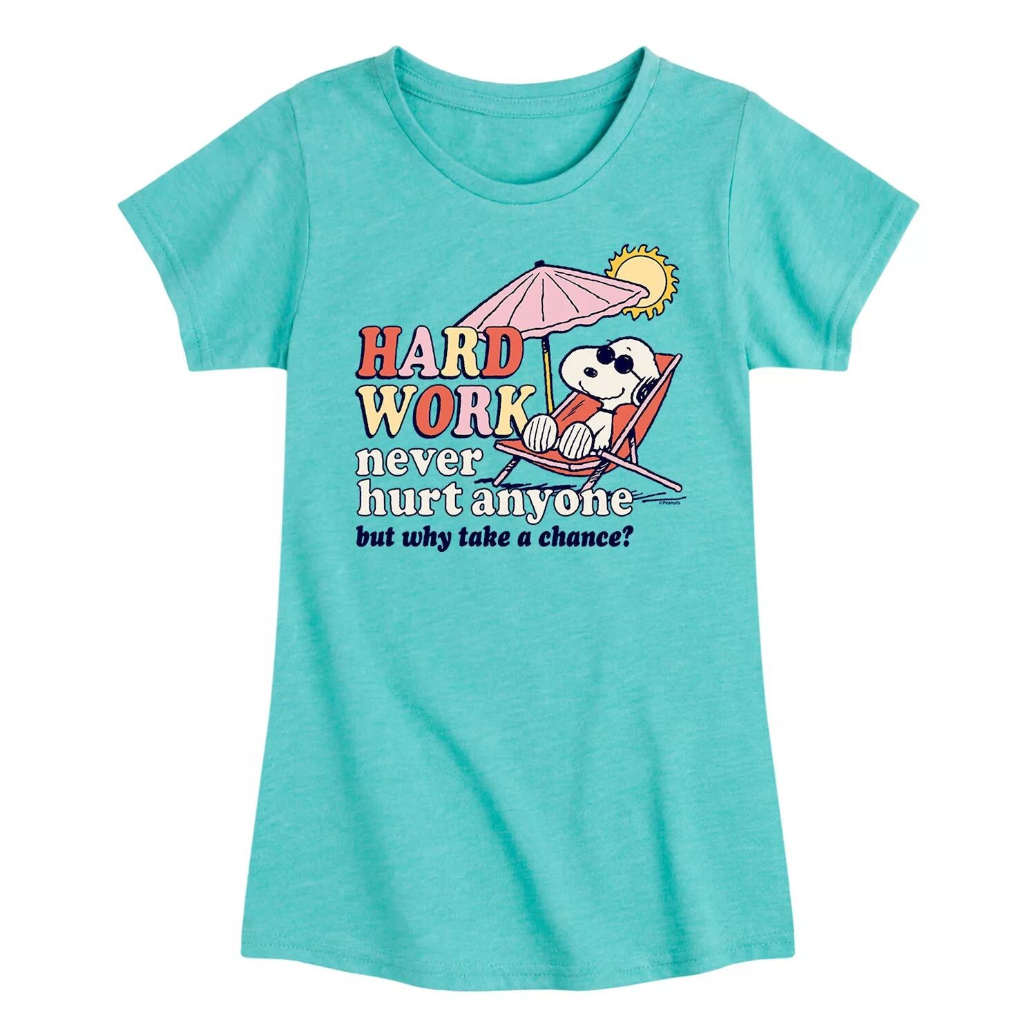 

Футболка Peanuts Beach Hard Work для девочек 7–16 лет Licensed Character