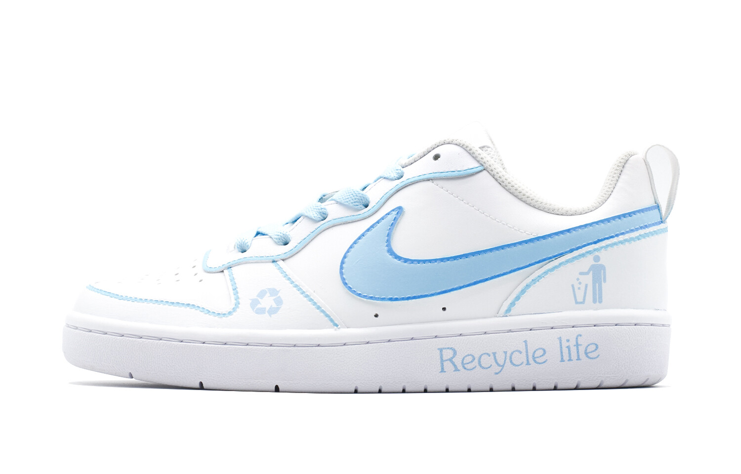 

Кроссовки Nike Court Borough Skateboarding Shoes Women's Low-top White/blue, синий