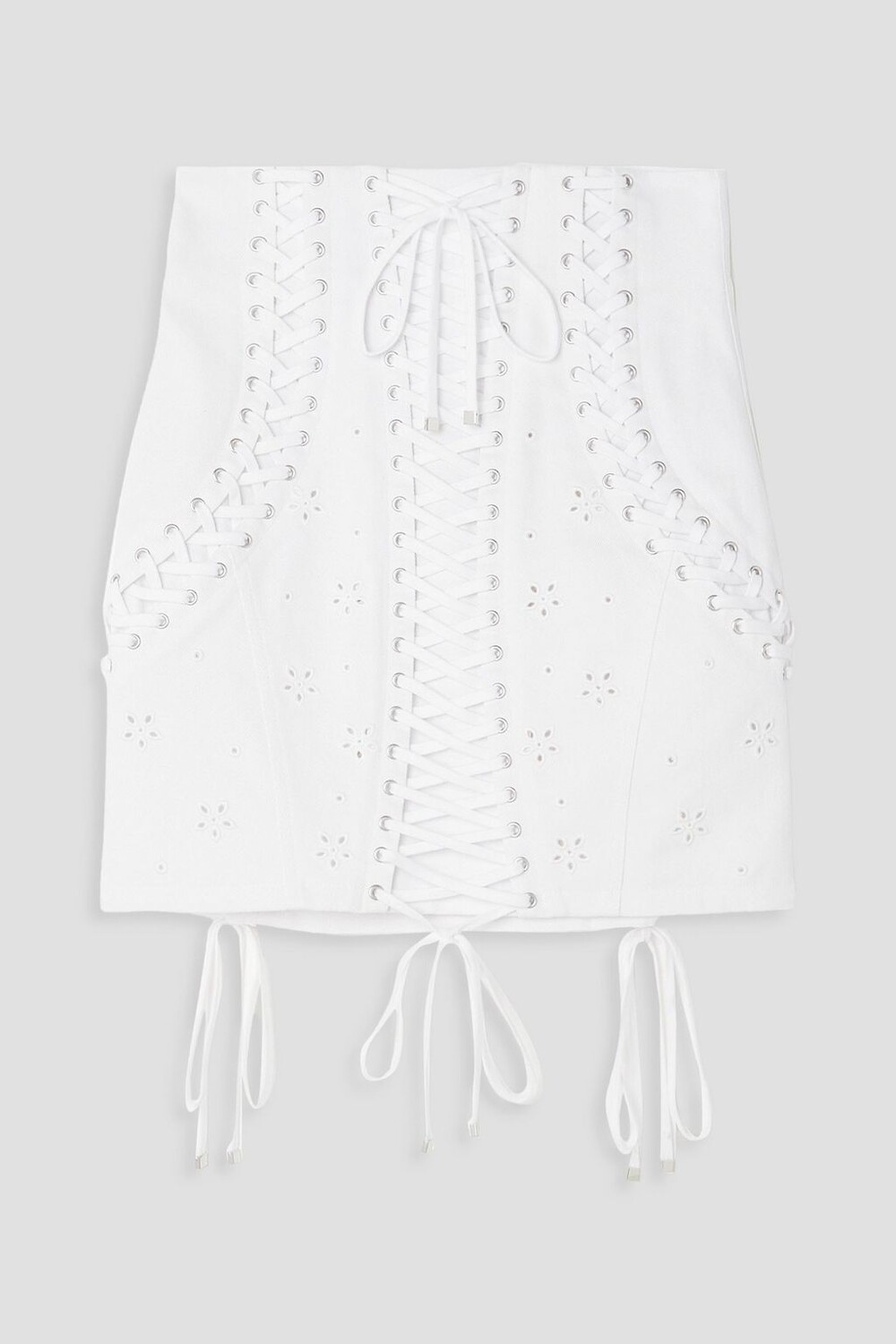 

Мини-юбка из английской джинсовой ткани со шнуровкой DOLCE & GABBANA, белый