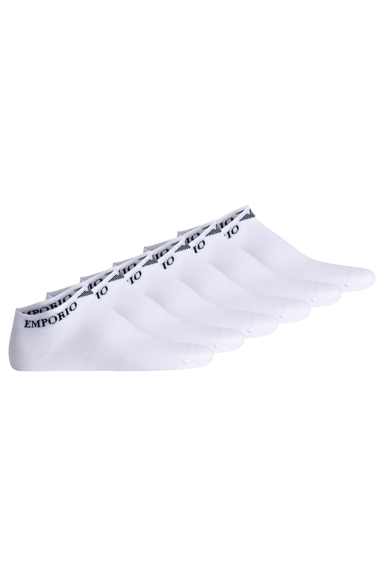 Хлопковые носки с логотипом - 6 пар Emporio Armani, белый