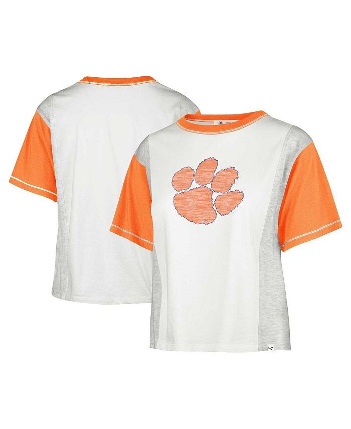 

Женская белая рваная футболка Clemson Tigers Premier Tilda '47 Brand, белый