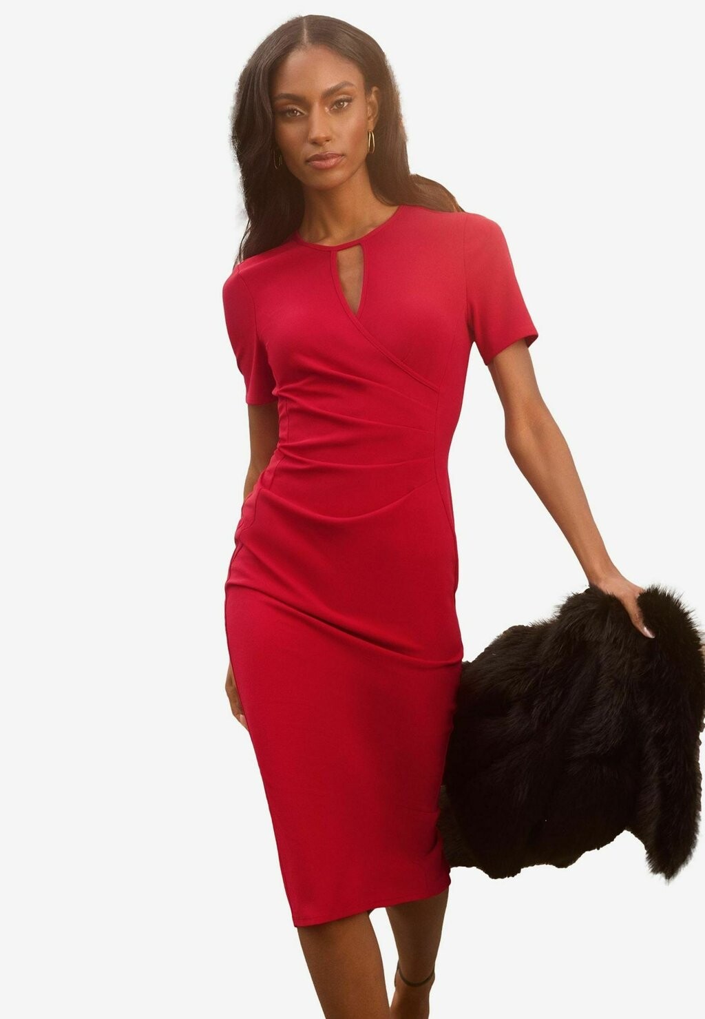 

Платье-футляр KEYHOLE CROSS FRONT SHORTS SLEEVE Lipsy, красный