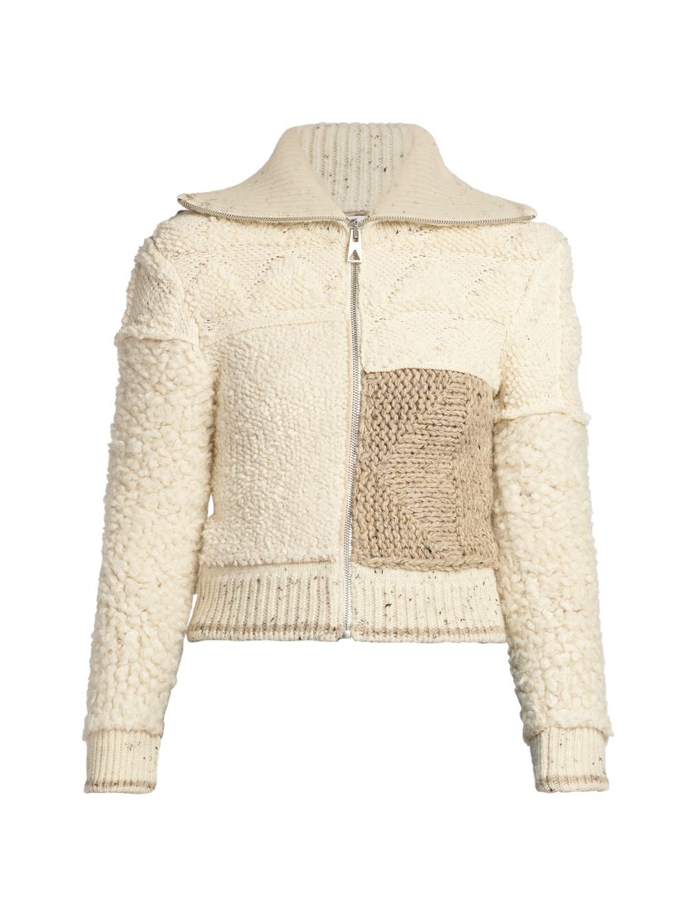 

Лоскутный шерстяной кардиган Bottega Veneta, песочный, Бежевый