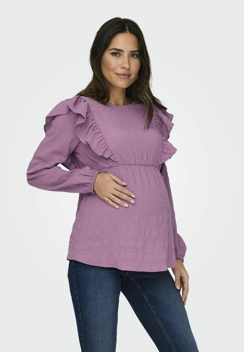 

Блузка ONLY MATERNITY, розово-коричневая