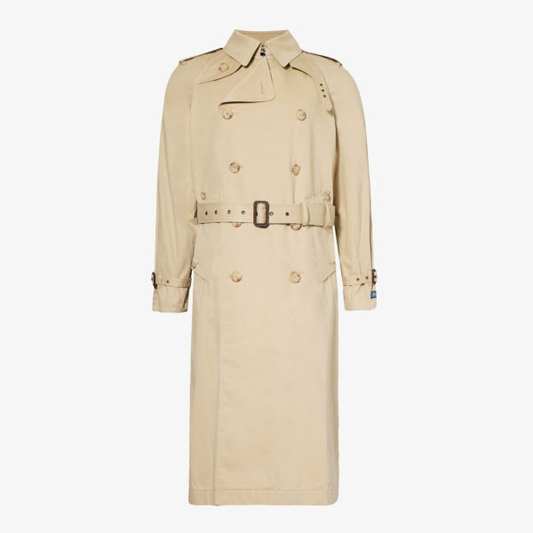 Двубортное пальто из хлопка стандартного кроя Polo Ralph Lauren, цвет hab tan
