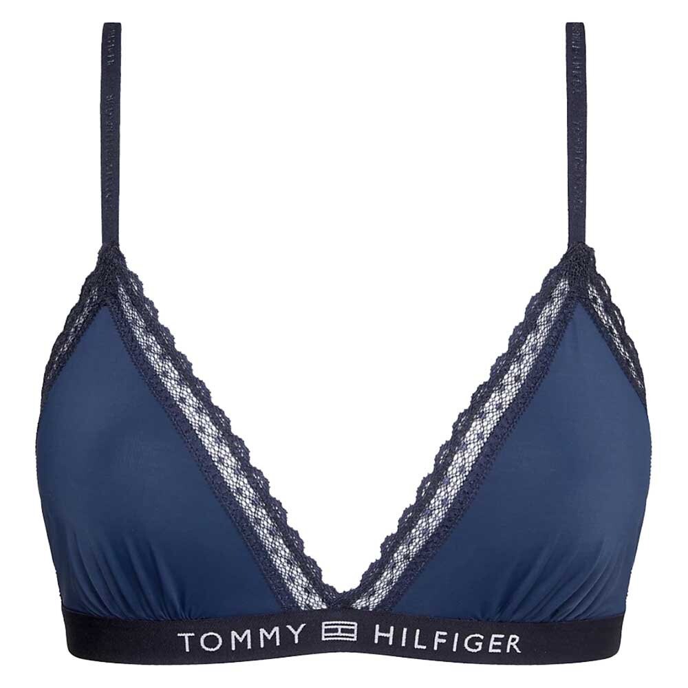 

Бюстгальтер Tommy Hilfiger Tonal Logo Lace Unlined Triangle, синий