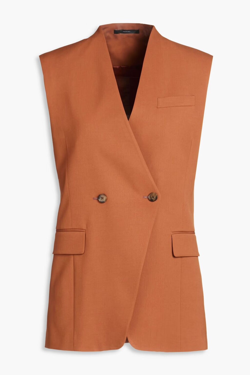 

Двубортный жилет из смесовой шерсти Paul Smith, светло-коричневый