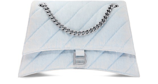 

Сумка на цепочке Crush среднего размера Balenciaga, светло-голубой