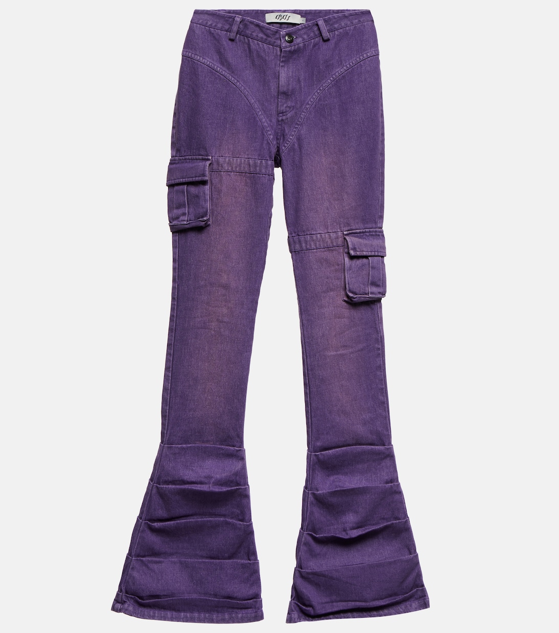 Расклешенные джинсы со сборками DIDU, фиолетовый