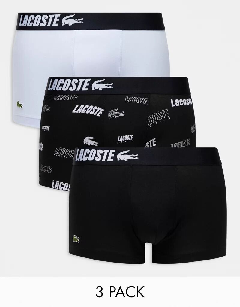 

Комплект из трех синих хлопковых трусов-стрейч с логотипом Lacoste