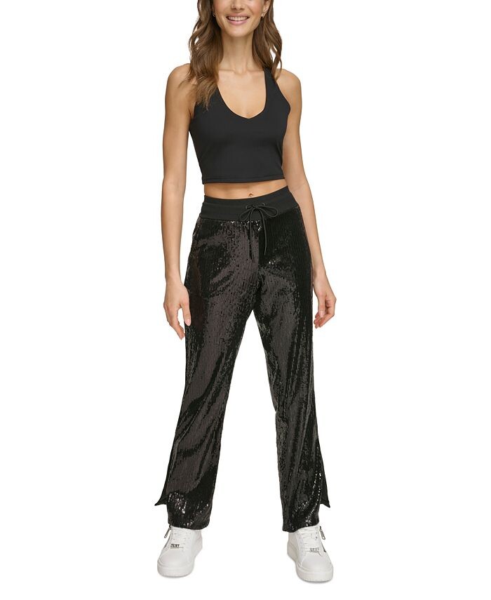 

Женские спортивные брюки с пайетками DKNY, черный