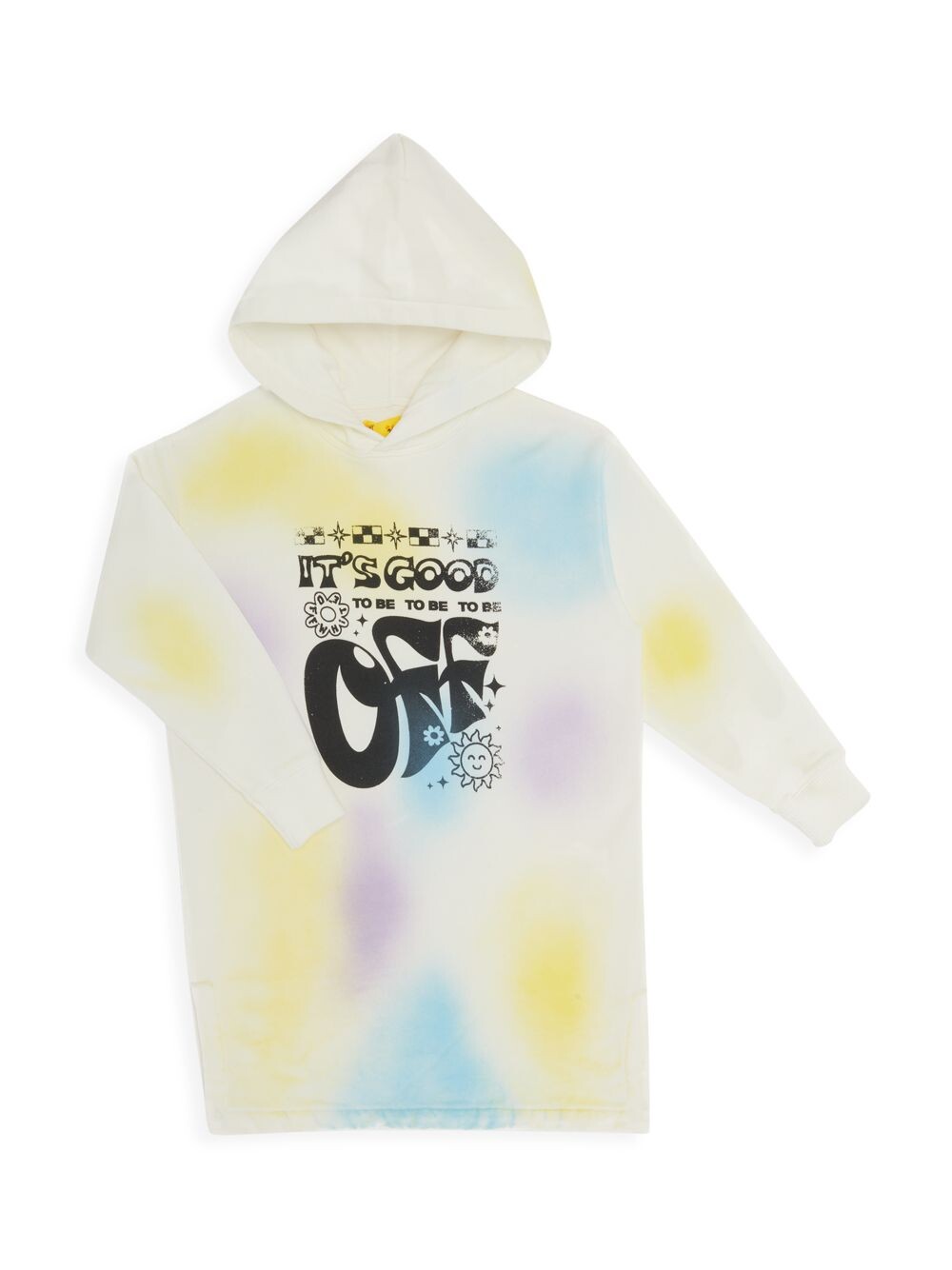 

Платье с капюшоном Color Spot для маленьких девочек и девочек Off-White, разноцветный