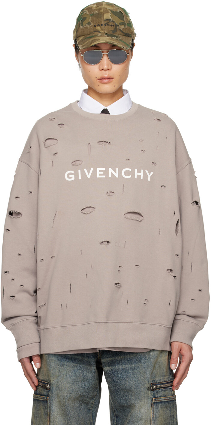 

Серо-коричневая толстовка с вырезом Givenchy