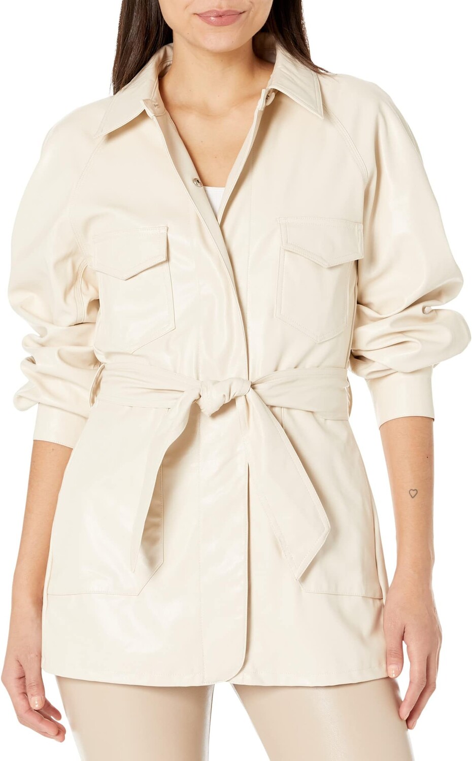 

Куртка Faux Leather Cinch Balloon Jacket 7 For All Mankind, цвет Antique White