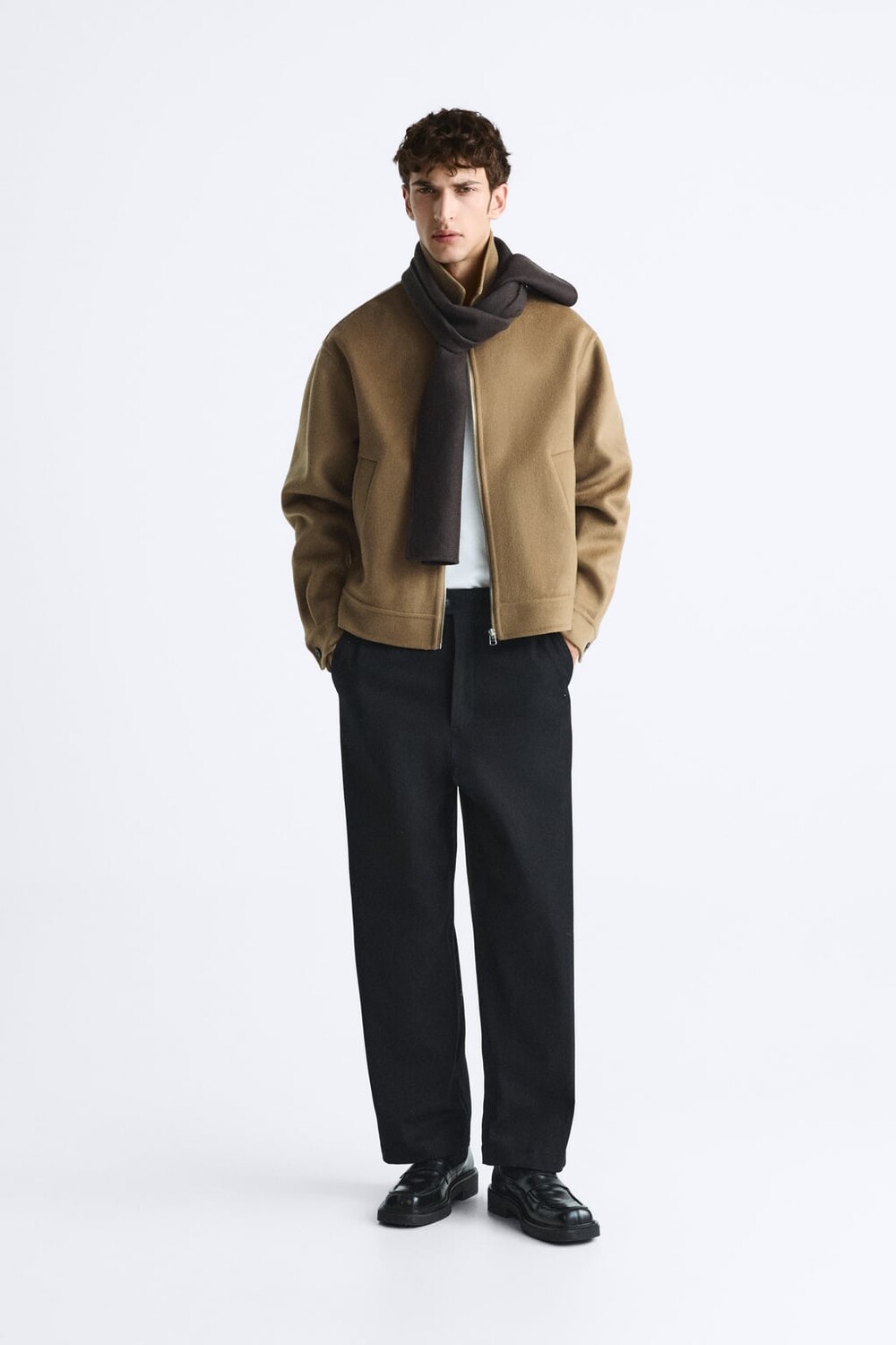 

Брюки объемного кроя ZARA, черный
