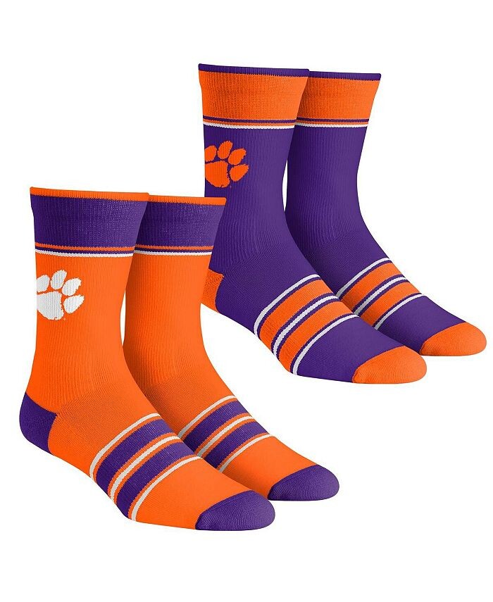 

Мужские и женские носки Clemson Tigers Multi-Stripe, комплект из 2 носков Team Crew Rock 'Em, мультиколор