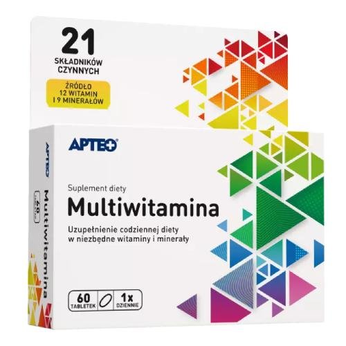 Apteo, Мультивитамины, 12 ингредиентов, 60 таблеток.