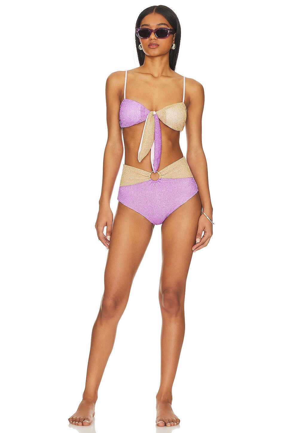 

Комплект бикини CHIO Colorblock Lurex, цвет Purple & Gold