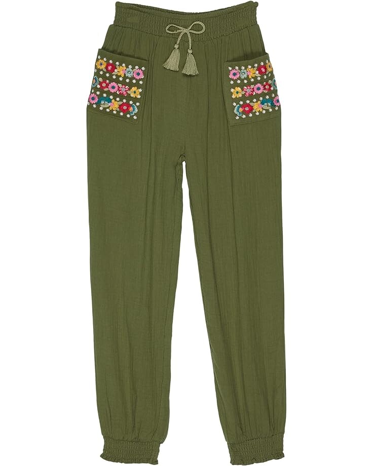 

Брюки PEEK Smocked Embroidered Joggers, оливковый, Зеленый