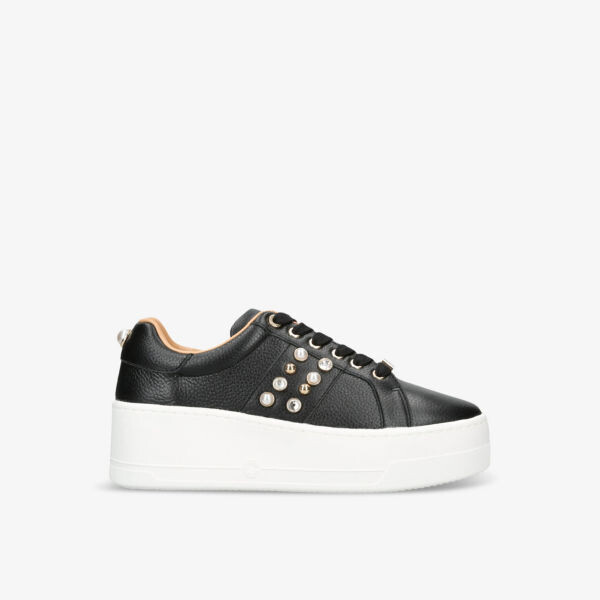 

Кроссовки с низким берцем из драгоценной кожи с шипами Carvela, черный