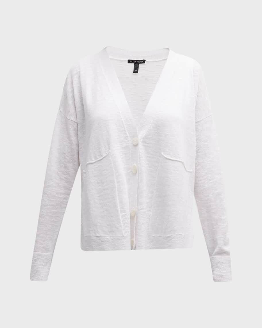 

Кардиган Slubby на пуговицах из хлопка и льна Eileen Fisher