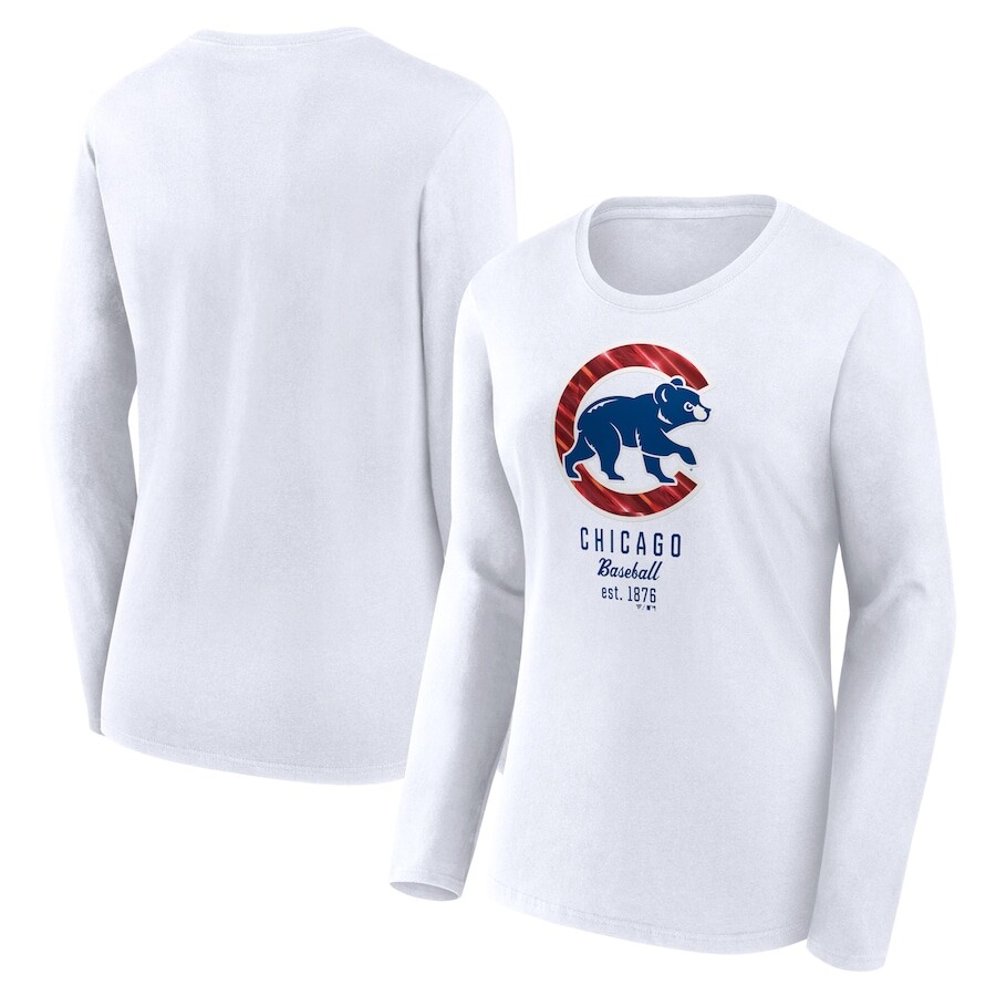 

Футболка с длинным рукавом Fanatics Branded Chicago Cubs, белый