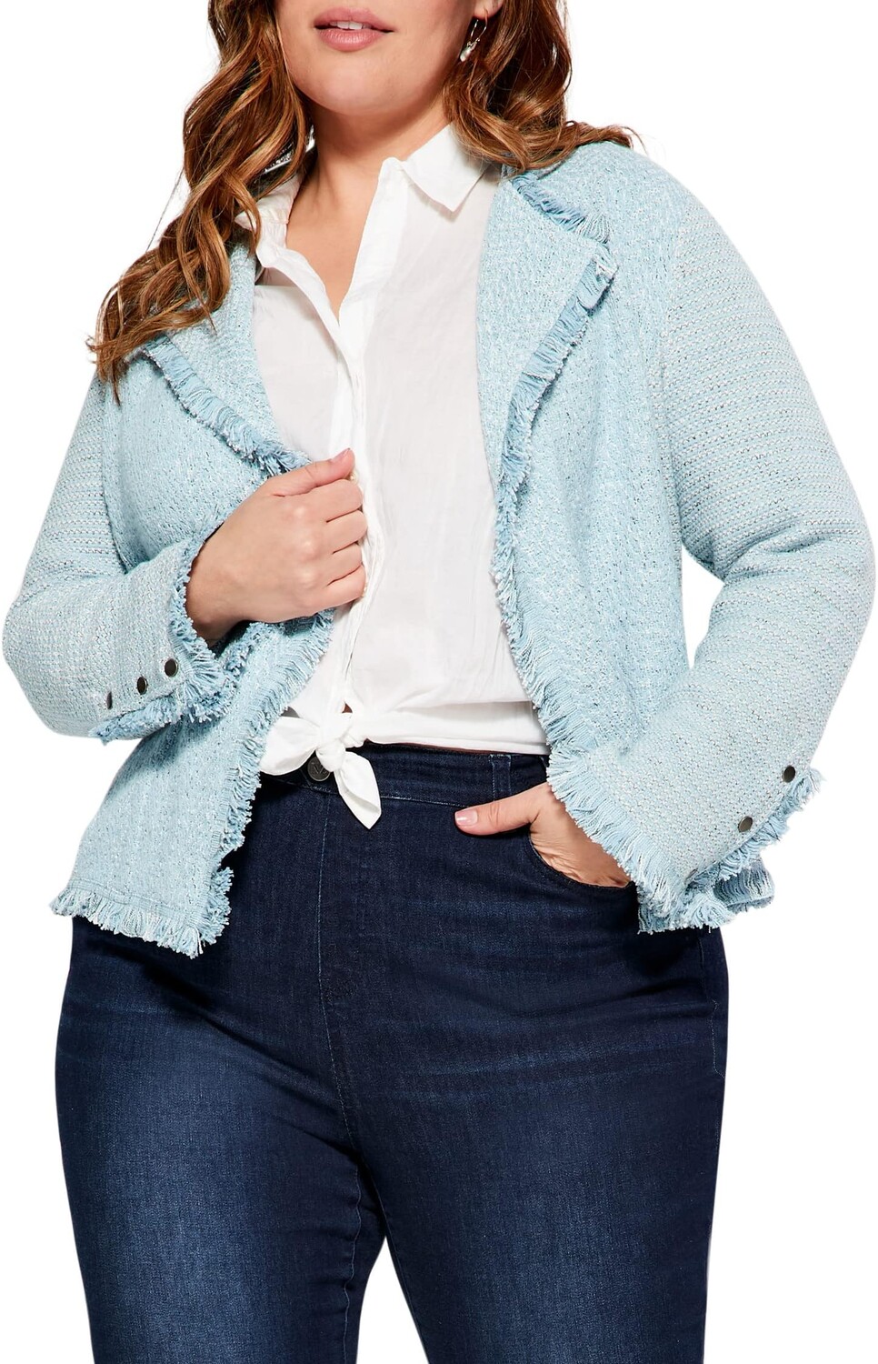 

Куртка Plus Size Fringe Mix Jacket NIC+ZOE, цвет Mist