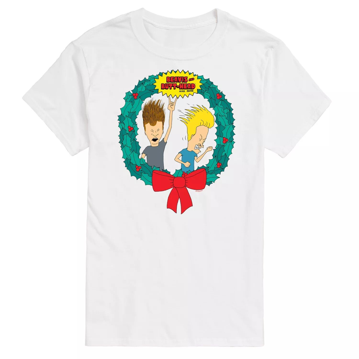 

Футболка Big & Tall Beavis & Butthead Rockin с венком Licensed Character, белый