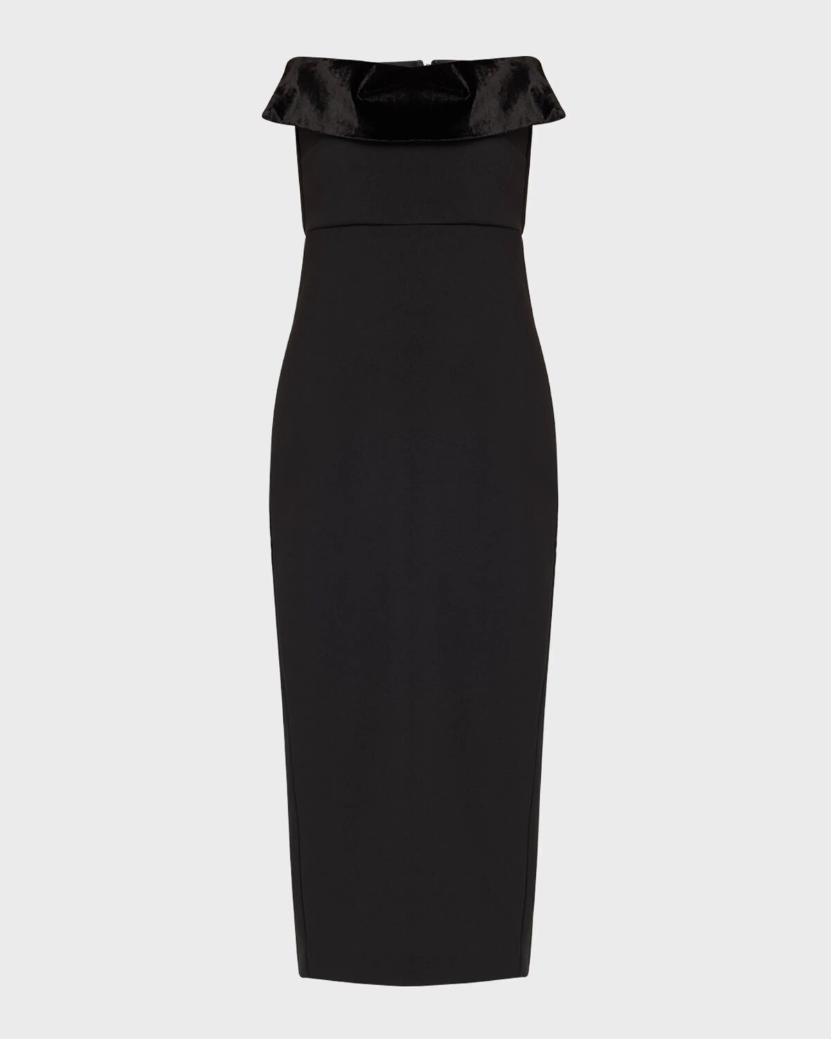 

Платье миди из крепа без бретелек Roland Mouret, черный