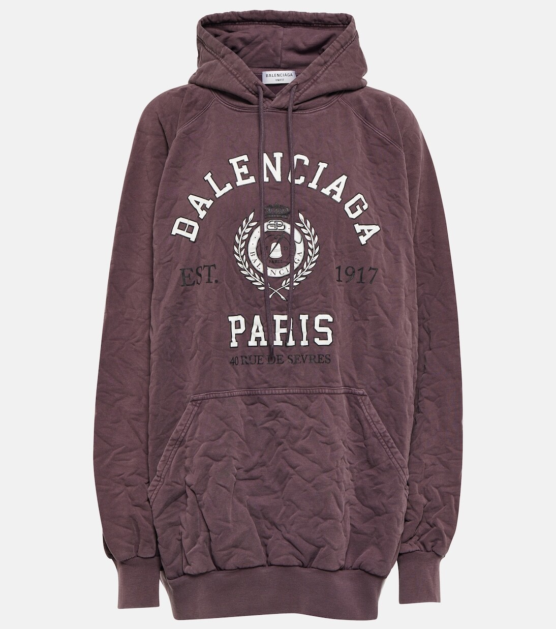 

Хлопковая толстовка оверсайз college 1917 Balenciaga, фиолетовый