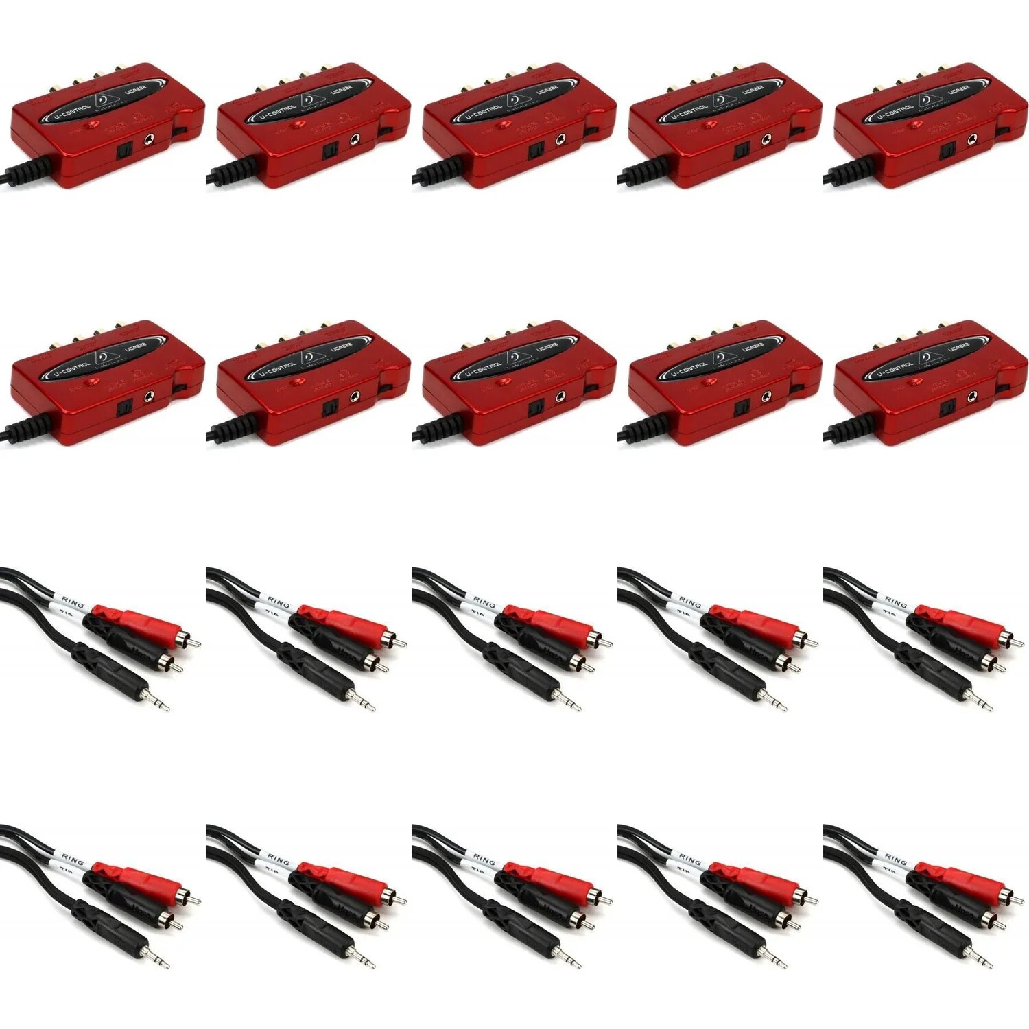 

Аудиоинтерфейс Behringer UCA222 с кабелем TRS 3,5 мм — 10 шт.