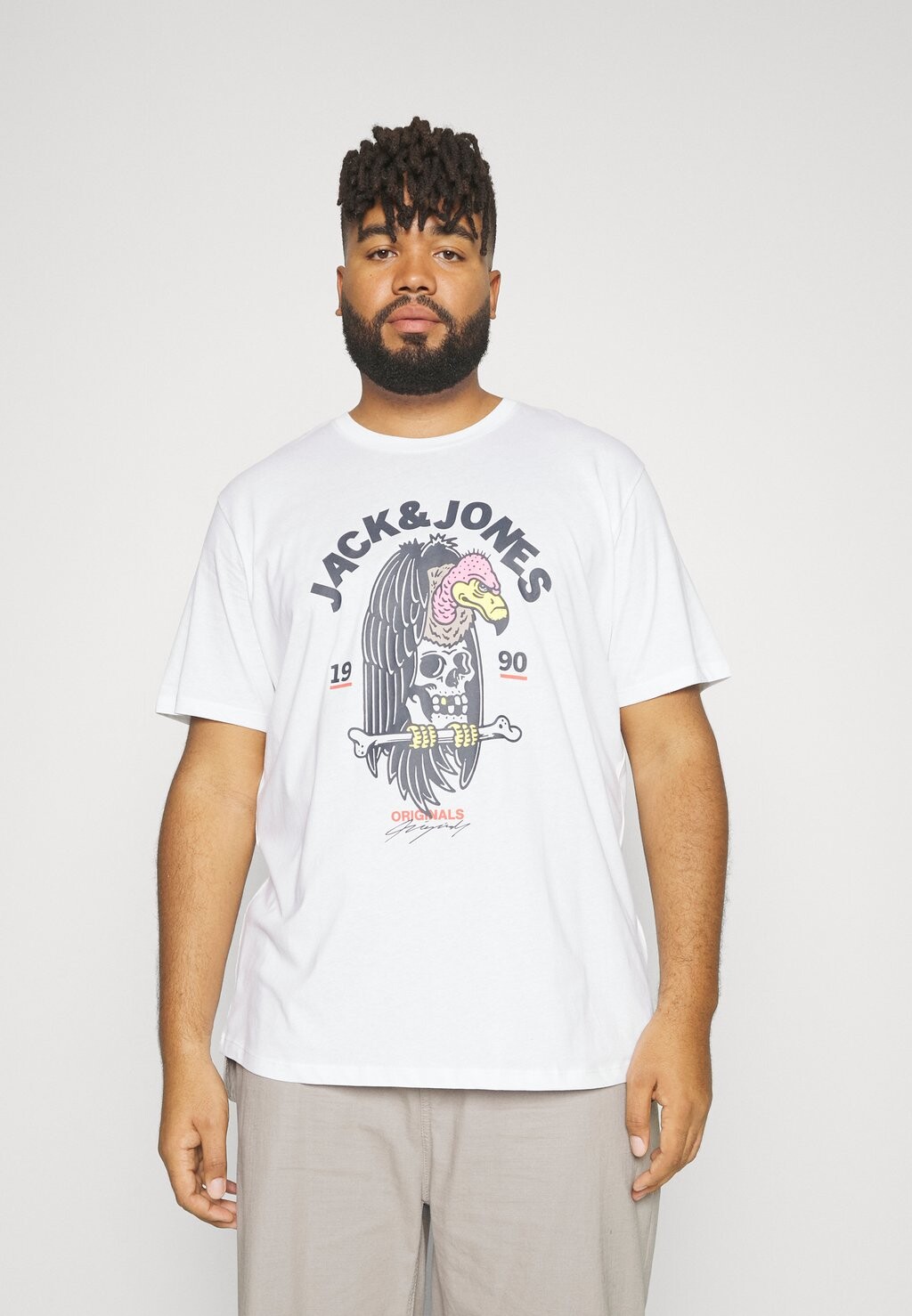 

Футболка с принтом Jorrisky Crew Neck Jack & Jones, цвет bright white