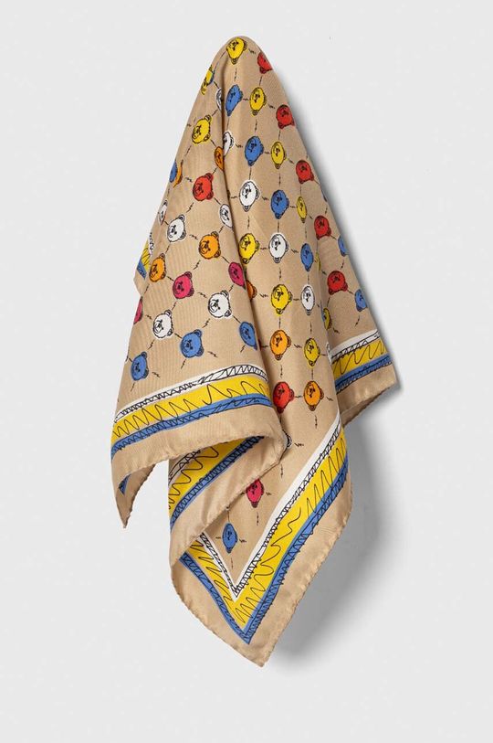 Шелковый нагрудный платок Moschino, бежевый