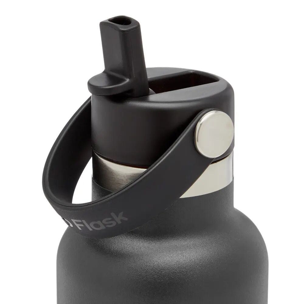 Hydroflask Стандартная бутылка с гибкой соломенной крышкой, черный