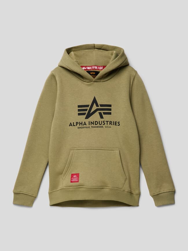 

Толстовка с лейблом, модель Basic Alpha Industries, оливково-зеленый