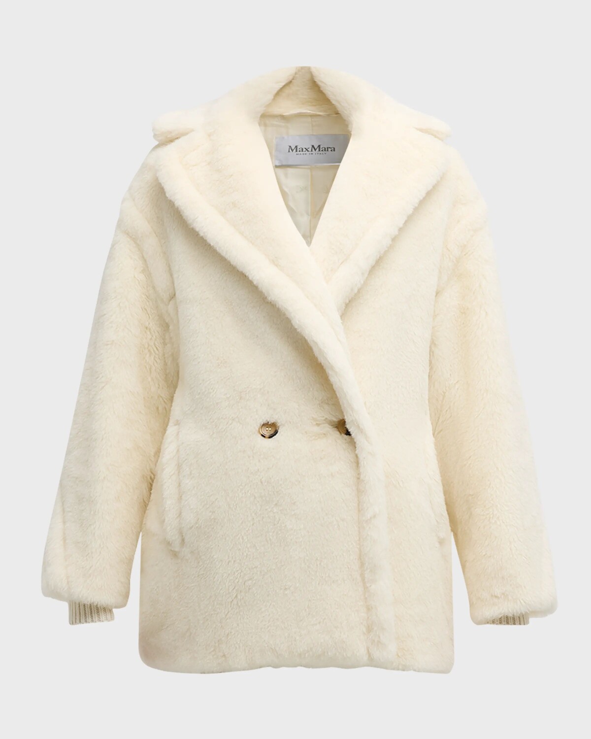 

Двубортное шерстяное пальто Ольга Max Mara, белый