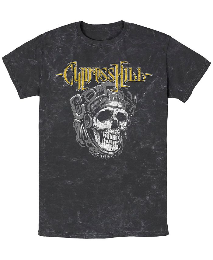 Мужская футболка Cypress Hill Aztec Skull с короткими рукавами, минеральная стирка Fifth Sun, черный футболки print bar cypress hill