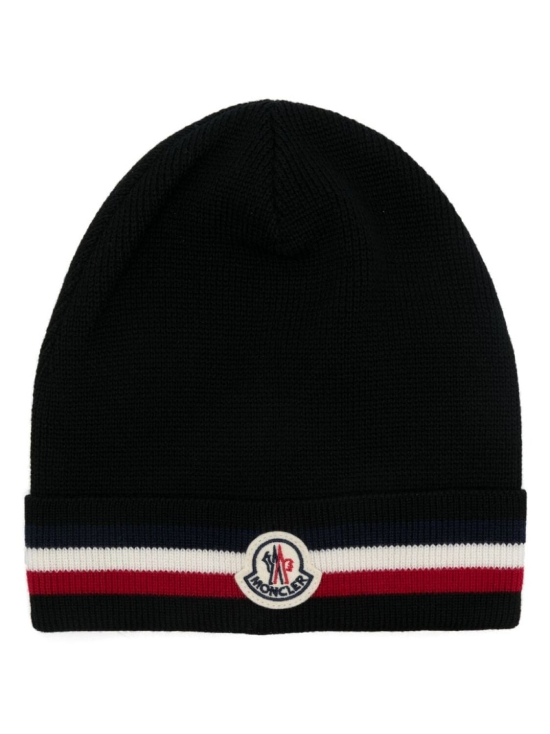 

Moncler шерстяная шапка-бини в трехцветную полоску, черный