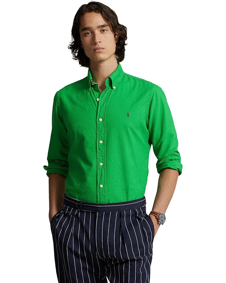 Рубашка Polo Ralph Lauren Classic Fit Long Sleeve Garment Dyed Oxford, цвет Preppy Green