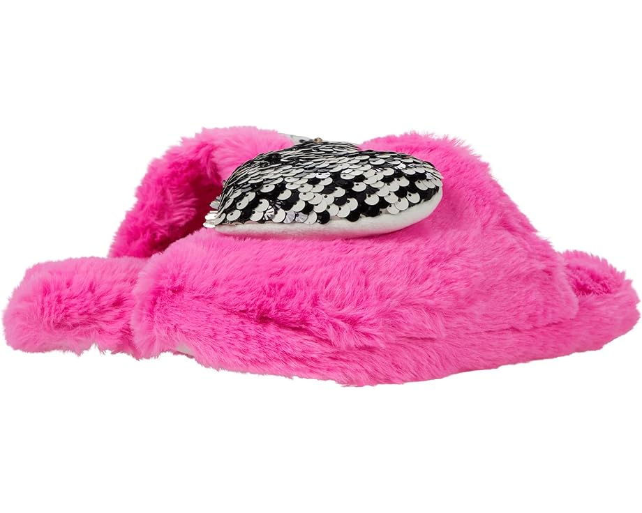 Домашняя обувь Betsey Johnson Novelty Sherpa Scuff Slipper, цвет Pink/Sequin Heart