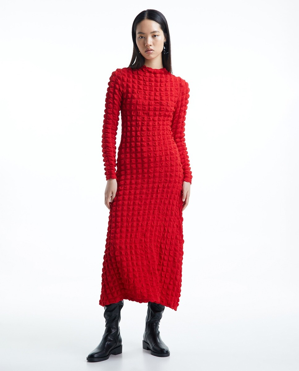 

Фантазийное трикотажное платье Sfera, красный