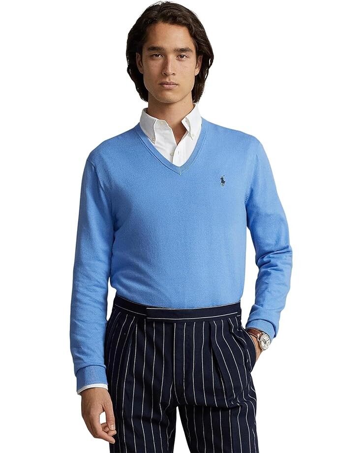 

Свитер Polo Ralph Lauren Cotton V-Neck Sweater, синий