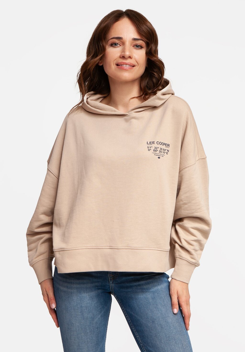 

Толстовка с капюшоном Lee Cooper, бежевый