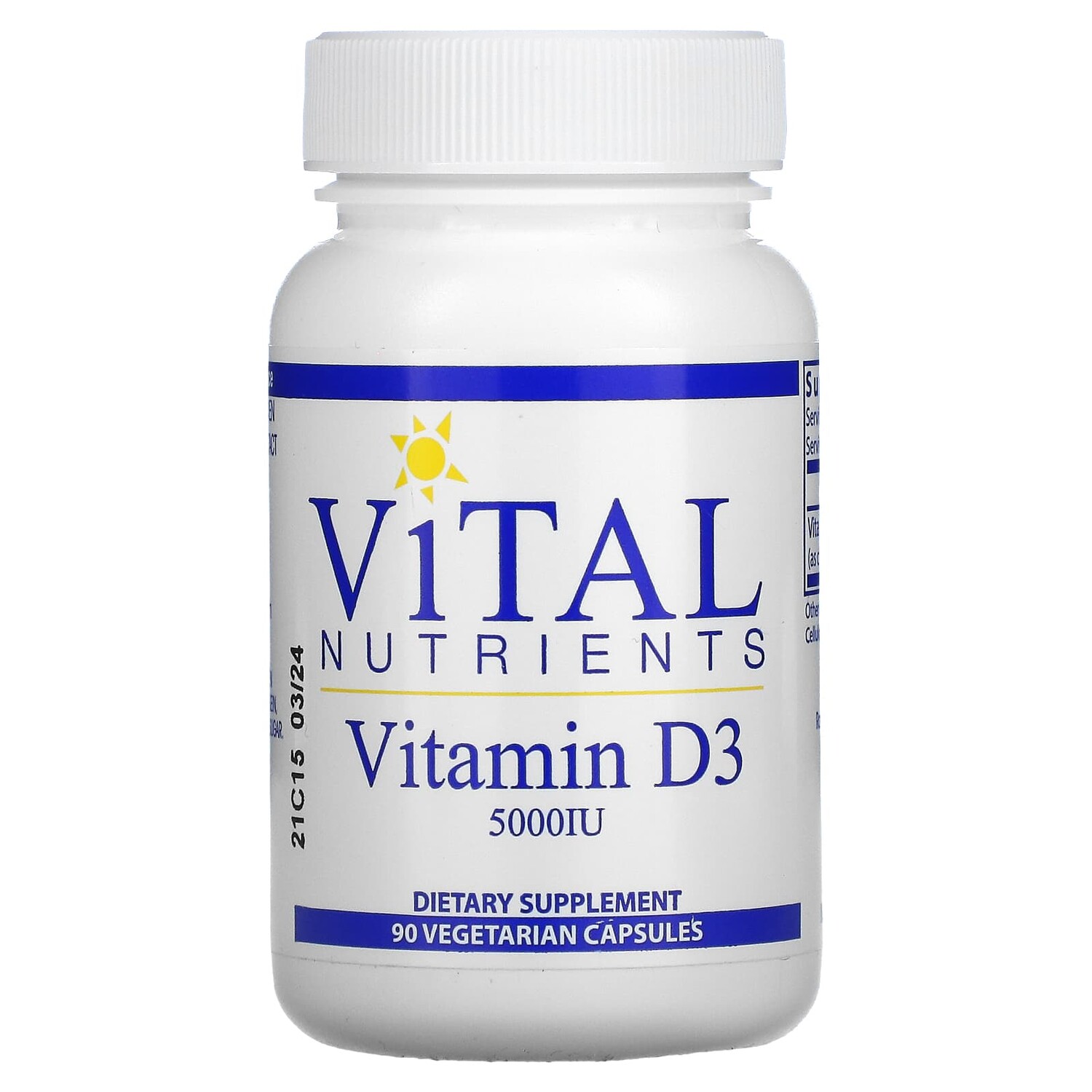 

Витамин D3, 5000 МЕ, 90 вегетарианских капсул, Vital Nutrients