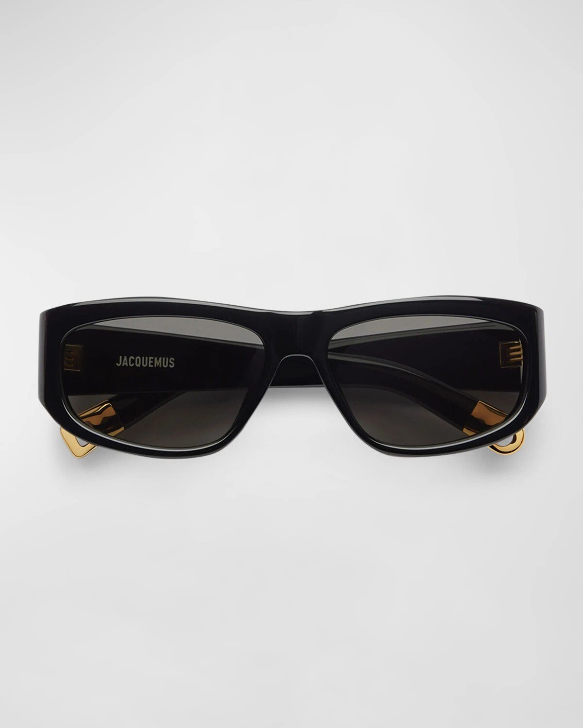 

Прямоугольные солнцезащитные очки Les Lunettes из ацетата Jacquemus, цвет Black Yellow Gold Grey